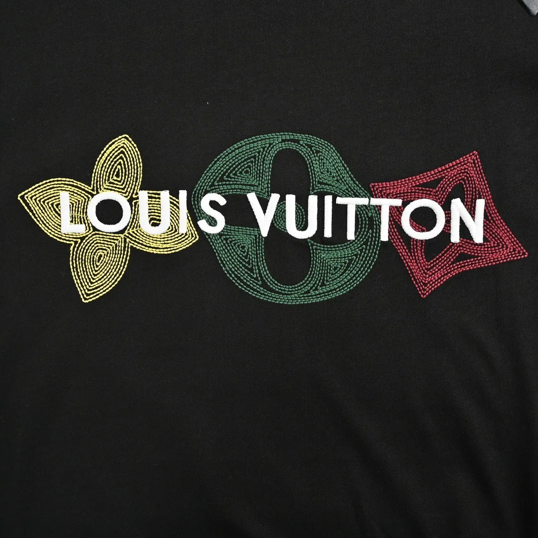 Louis Vuitton/Louis Vuitton 24ss embroidered three-letter short sleeves